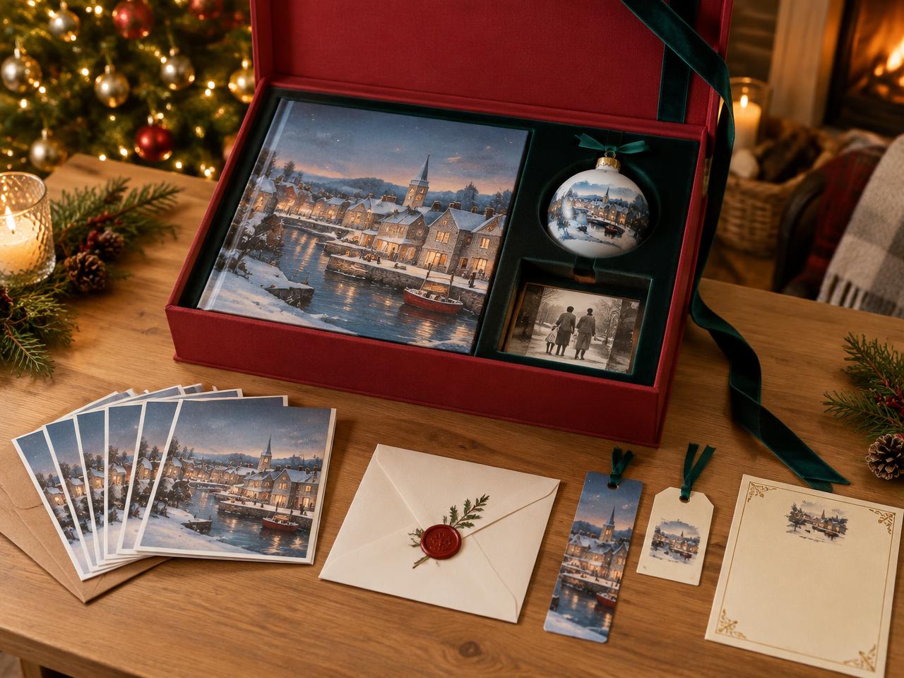 The A Christmas To Remember bundle, laid out.