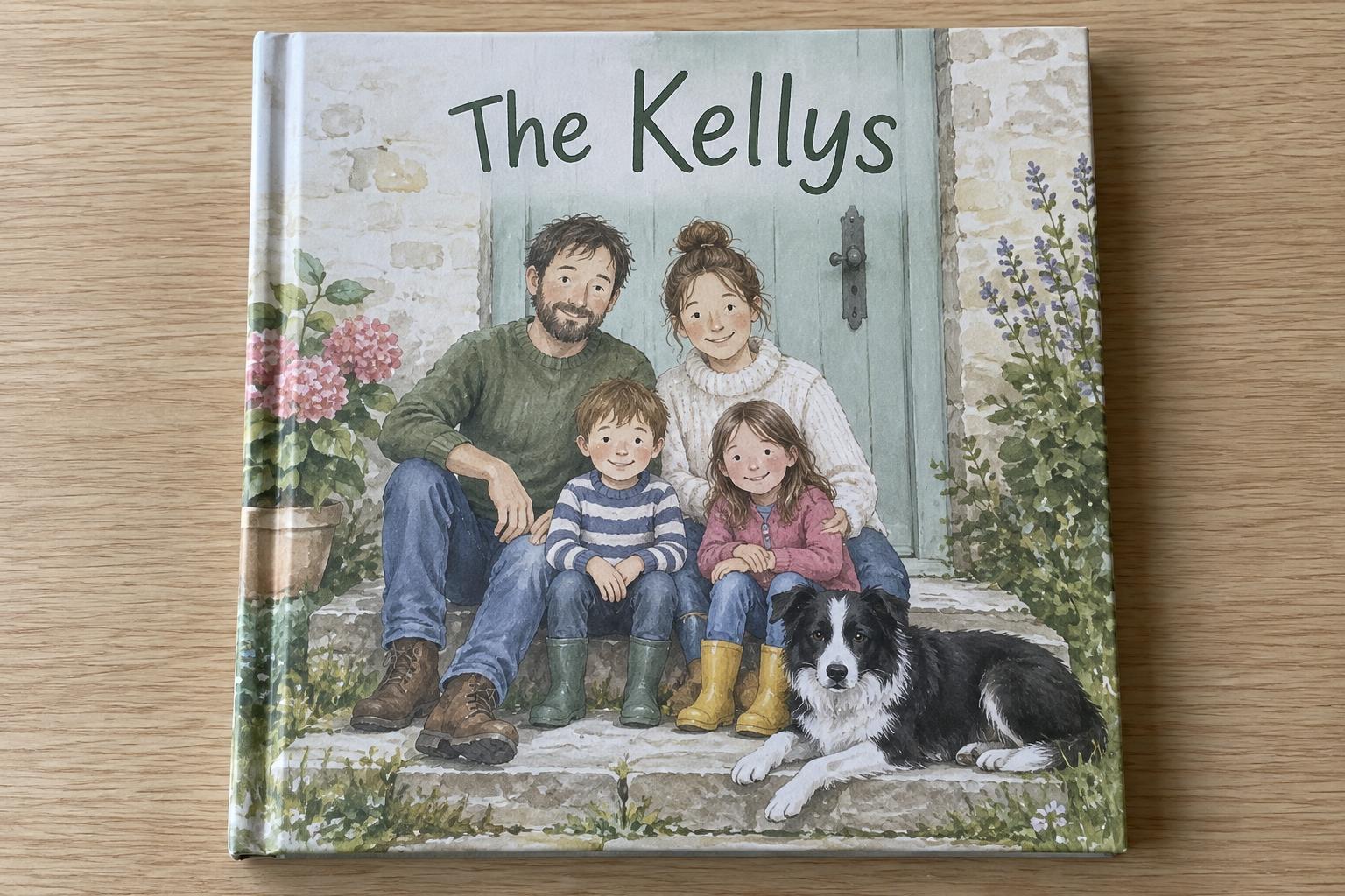 The Heirloom Edition: a square hardback called The Kellys lying flat on a table